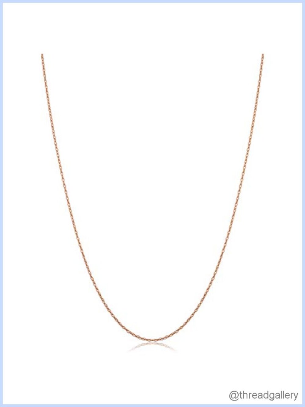 10k Rose Gold Rope Chain Necklace Dainty Layering Spring Ring Clasp